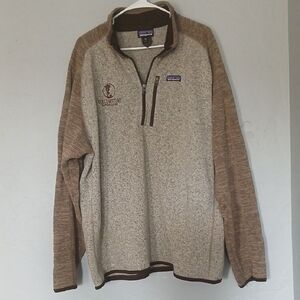 Patagonia Men's Zip-Up Sweater in Brown and Cream